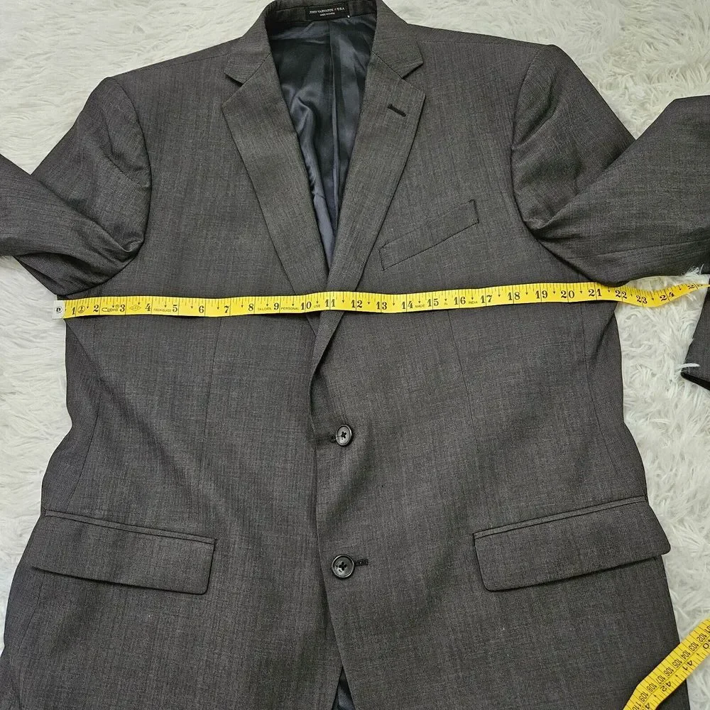 John‎ Varvatos USA Men's Dark Gray 100% Wool Double Button Blazer Jacket Sz 46R